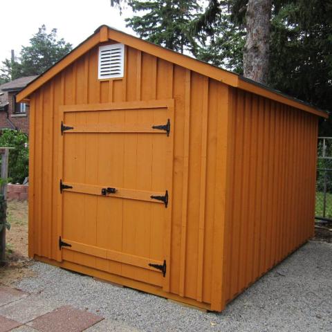 10 x 14 high board and batten with double doors.
