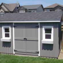 8 x 12 high board and batten and double doors.