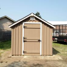 8 x 10 medium board and batten with dutch doors.