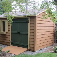 8 x 12 high classic with double doors and ramp.