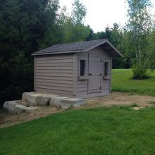 10 x 10 high classic with a 2 foot gable overhang.
