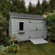10 x 12 high classic with double doors and ramp.