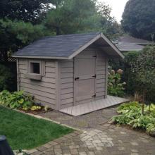 8 x 8 medium classic with a 2 foot gable overhang.