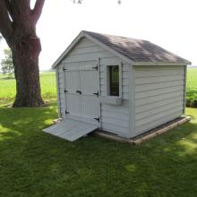 10 x 10 medium classic with double doors and ramp.