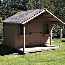 10 x 10 high classic with 4 foot gable porch.