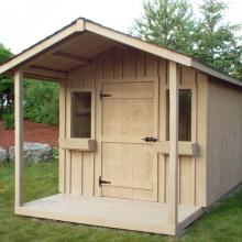 8 x 10 high classic with 4 foot gable porch.