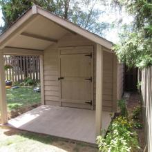 8 x 8 medium classic with a 6 foot gable porch.