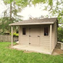 10 x 14 high classic with a 4 foot side porch.